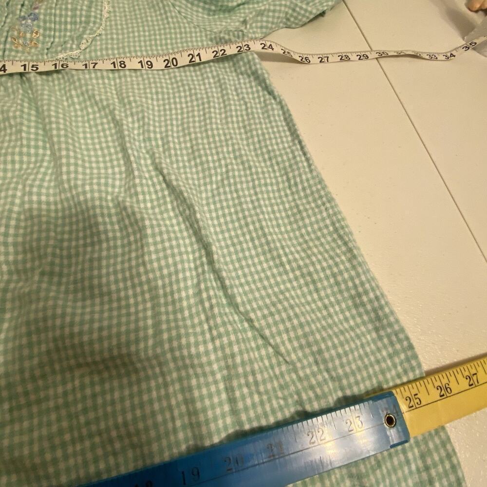 Fundamentals House Dress Nightgown Muu Muu Dress Robe Small Cotton Soft Check - Picture 3 of 8
